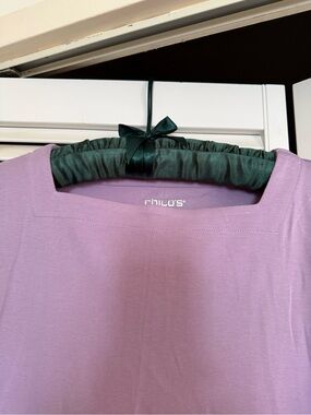 Chico's Lilac Square-Neck Short Sleeve Top